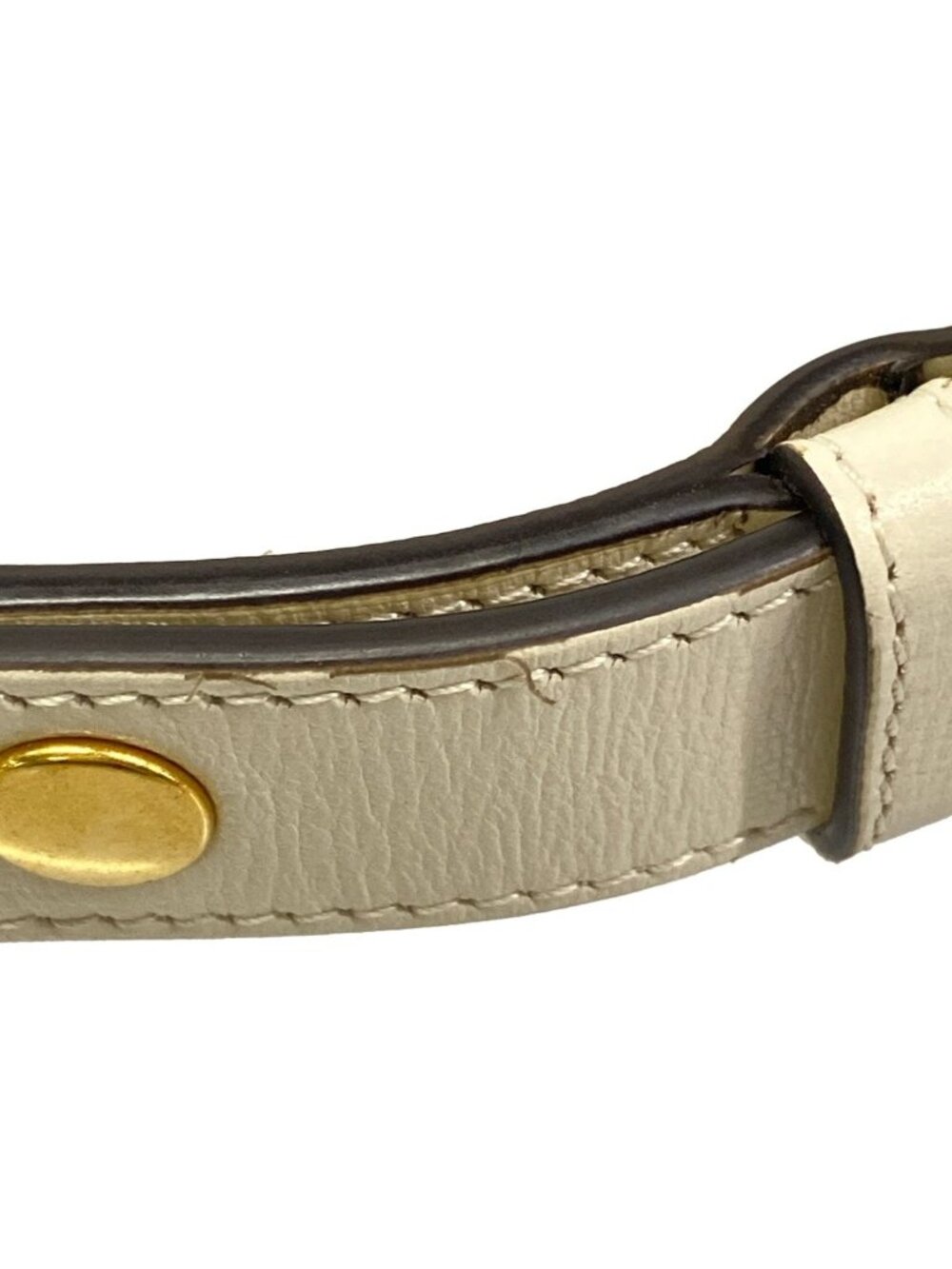 Gucci Shoulder Bag Horsebit Ivory Gold Leather - Picture 13 of 15